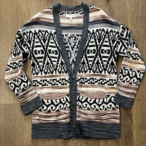 Lucky Brand Southwestern Print Cardigan, Size Small